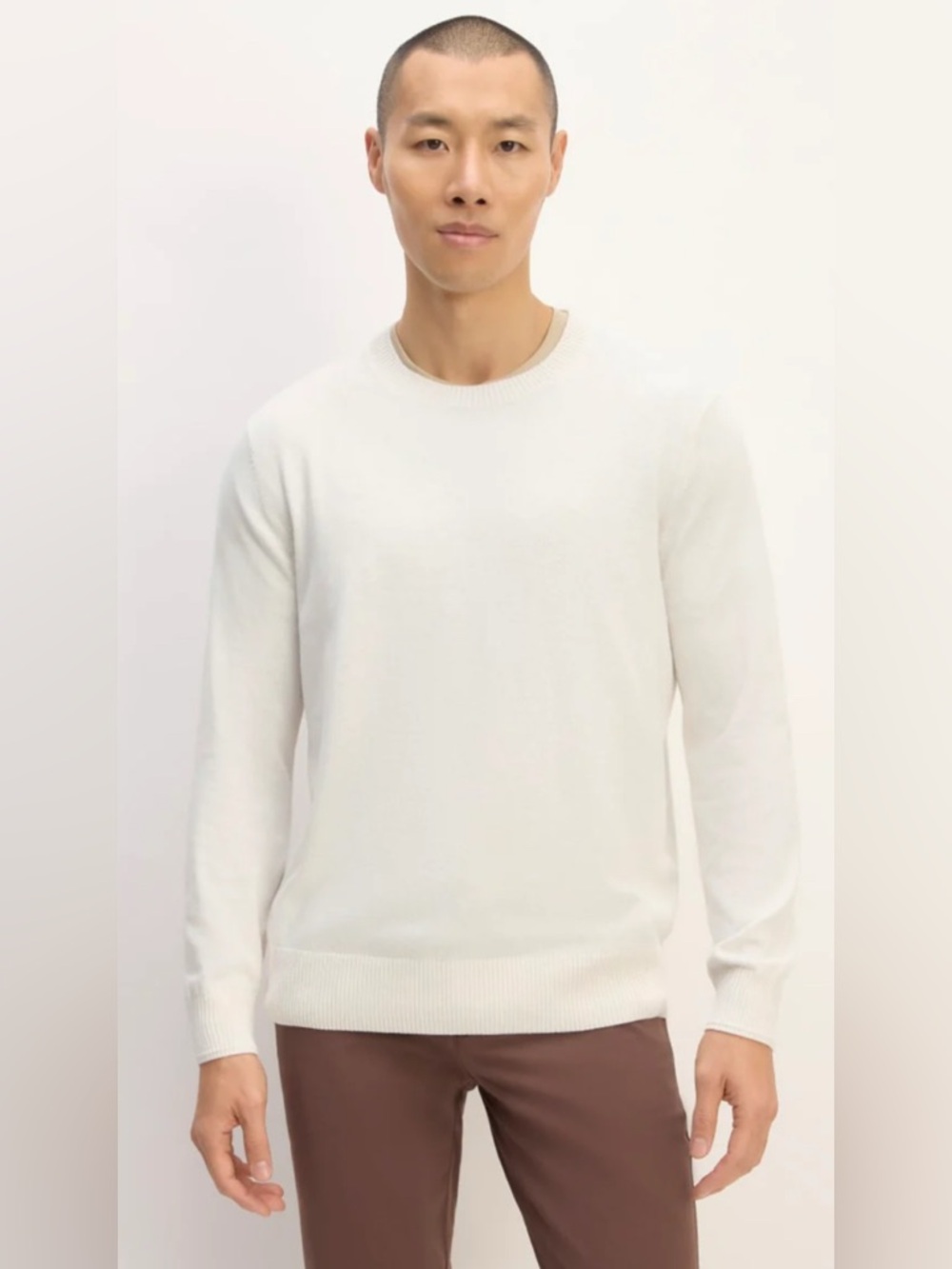 New Everlane THE NO-SWEAT SWEATER uniform in Heathered Canvas Size XS